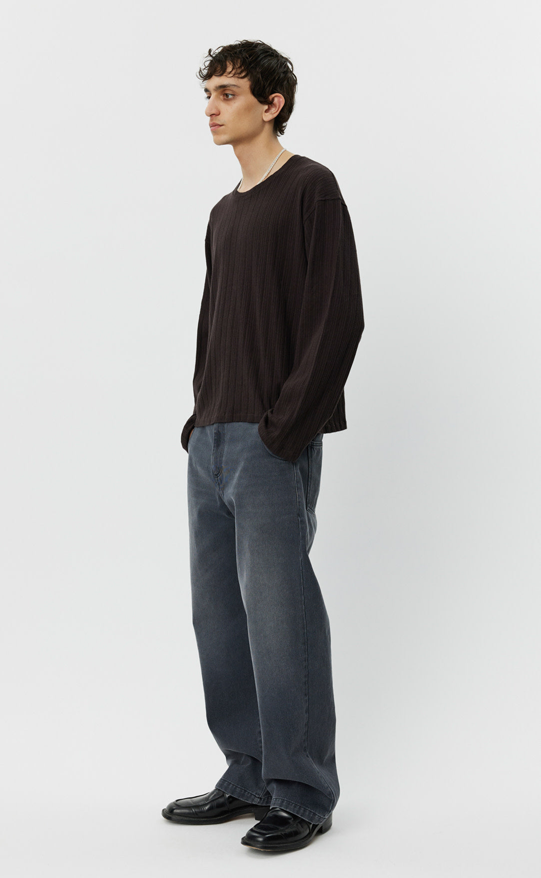 mfpen L/S Round Neck Shirt - Brown Rib | Garmentory