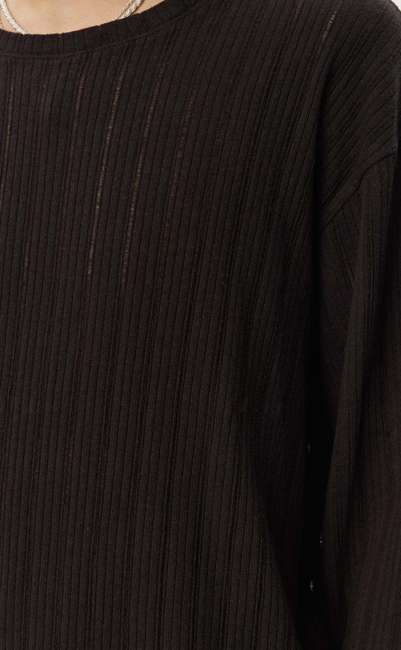 mfpen L/S Round Neck Shirt - Brown Rib | Garmentory