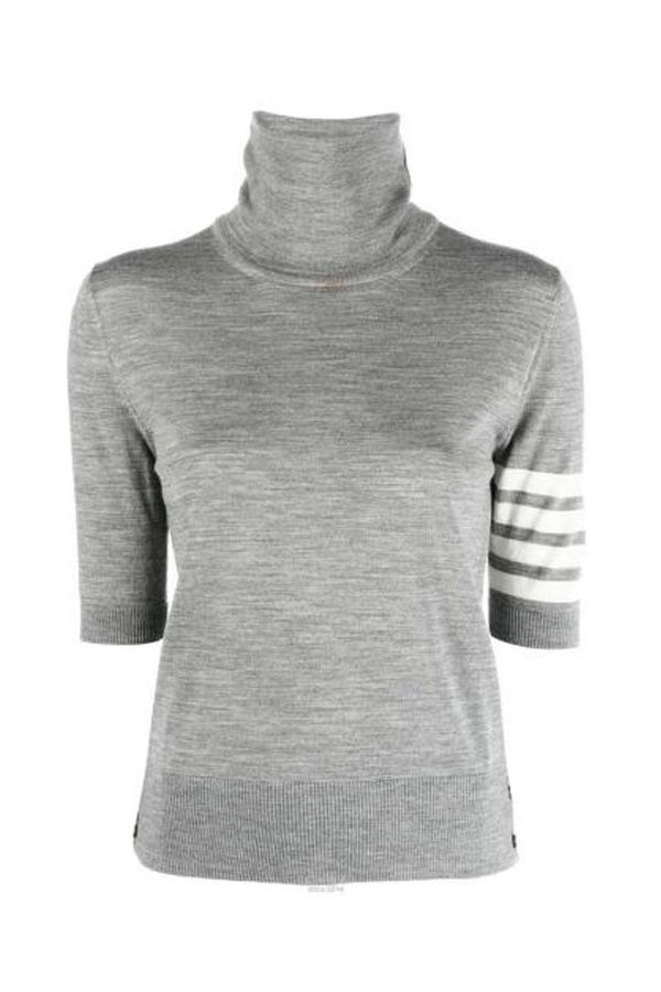 thom browne 4 Turtleneck Sweater - Light Gray
