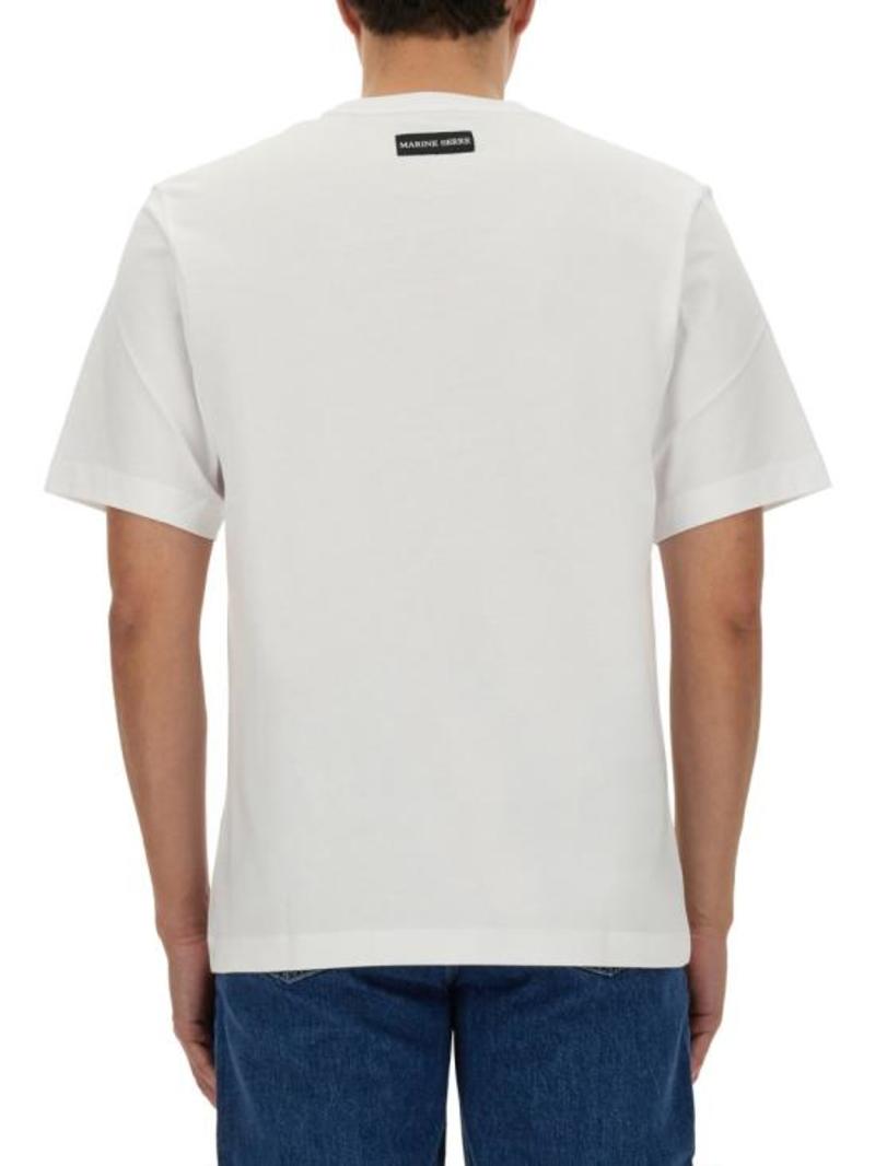 Tシャツ・カットソー MARINE SERRE Men T Shirts MTT077ACJER0009WH10 White MARINE SERRE T-Shirt - White | Garmentory