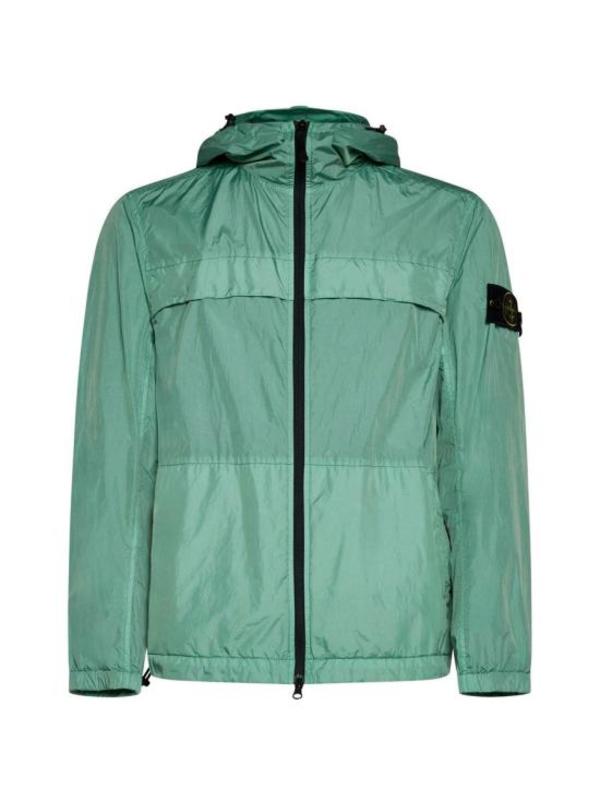 Stone Island Leather Jacket - Light Green