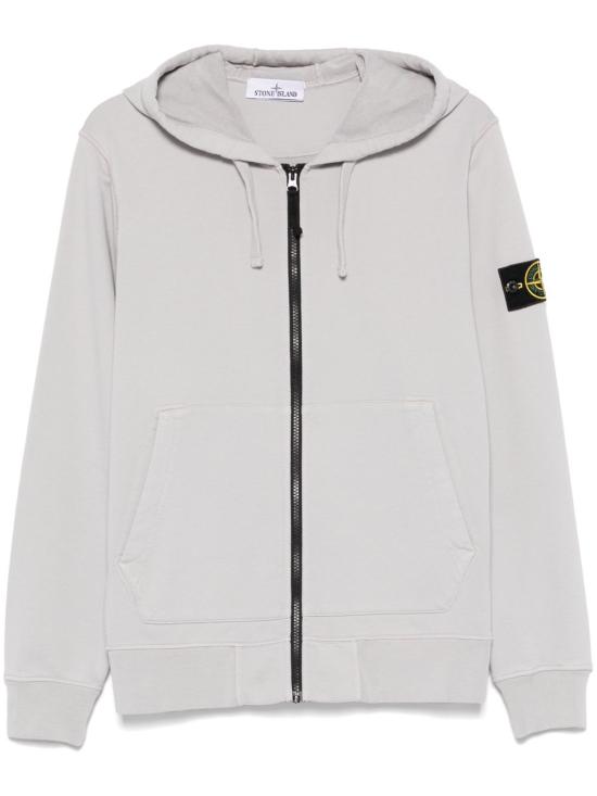 パーカー・フーディ STONE  Men Hoodies 6100665S0083 V0065 Grey Stone Island Men's Garment Dyed Zip Hoodie in Grey Marl