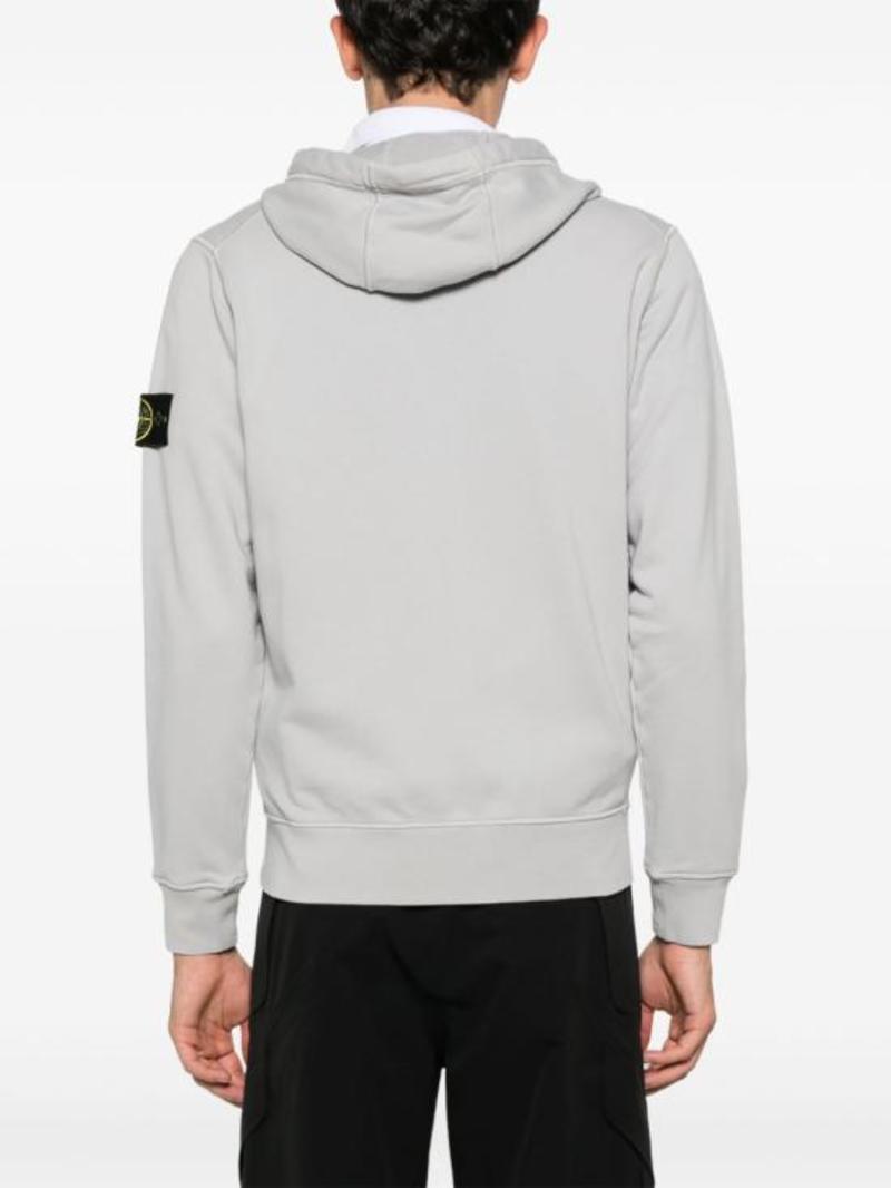 パーカー・フーディ STONE  Men Hoodies 6100665S0083 V0065 Grey Stone Island Men's Cotton Fleece Garment Dyed Zip Hoodie in