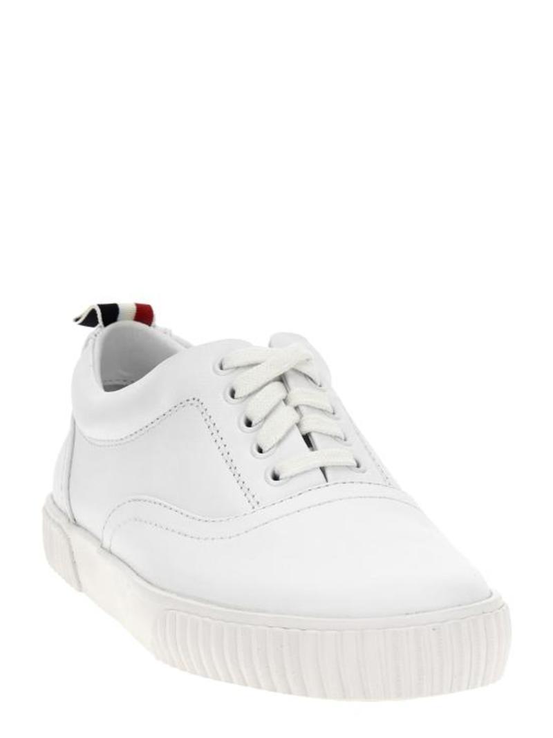 スニーカー THOM BROWNE Men Sneakers MFE007B05584100 WHITE VITELLO CALF HERITAGE SNEAKERS | Thom Browne