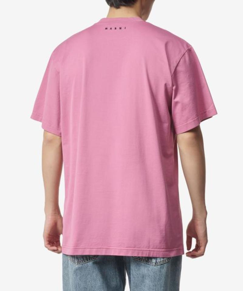 ★MARNI★ Slogan Print Short Sleeve T-Shirt Cassis HUMU0284X Marni Short Sleeve T-Shirt - Cassis | Garmentory