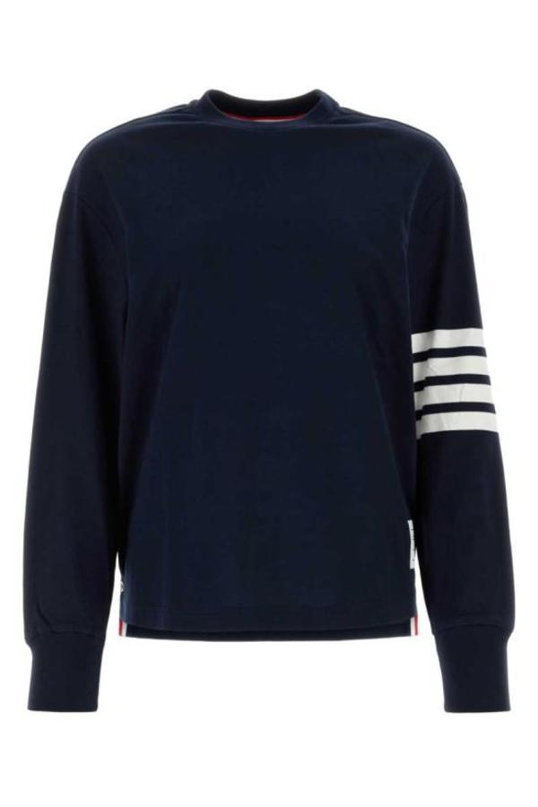 Thom Browne｜LONG-SLEEVED ROUND NECK T-SHIRTS (FJS066A 0 Thom Browne 4-Bar Long-Sleeve Cotton Jersey Ruby T-Shirt