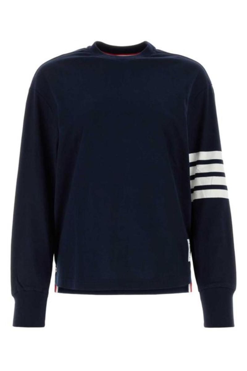 Thom Browne Long Sleeve T-Shirt - Navy | Garmentory