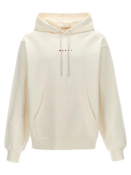 【MARNI】HOODIE crossword heart Crossword Heart Brushed Cotton Hoodie in Stone White – SVRN