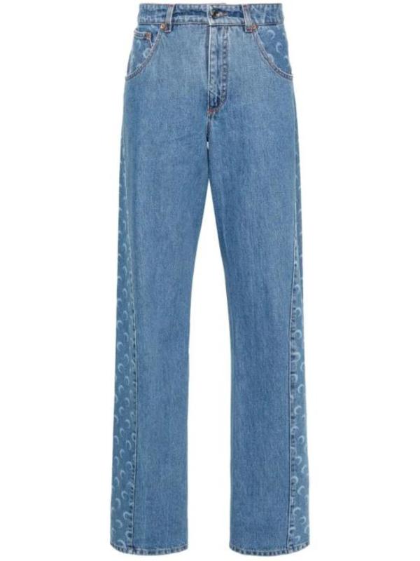 MARINE SERRE Denim Pants - Light Blue