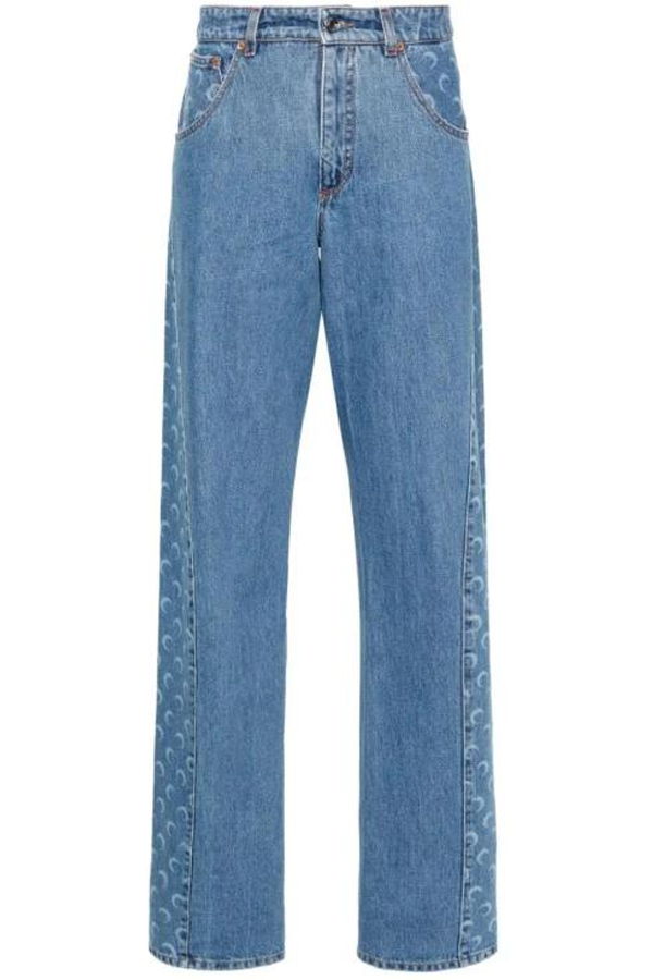 MARINE SERRE Denim Pants - Light Blue