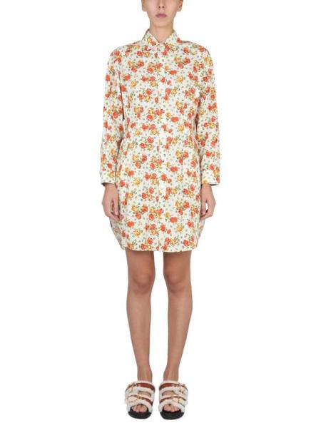 Marni Mid-Calf Dress With Fitted Bodice - White | Garmentory
