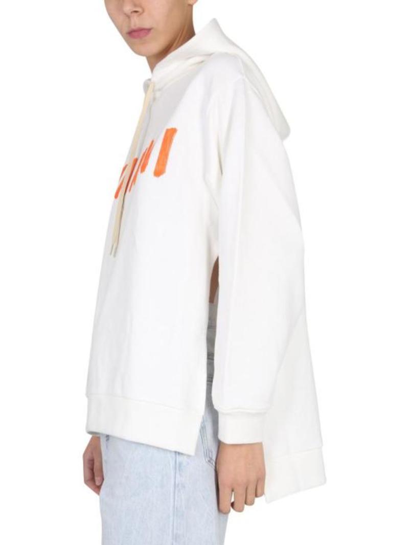 ★MARNI★ Slogan Print Hood Stone White Red FUMU0067PFUSCV84 ☆MARNI☆ Slogan Print Hood Stone White Red FUMU0067PFUSCV84