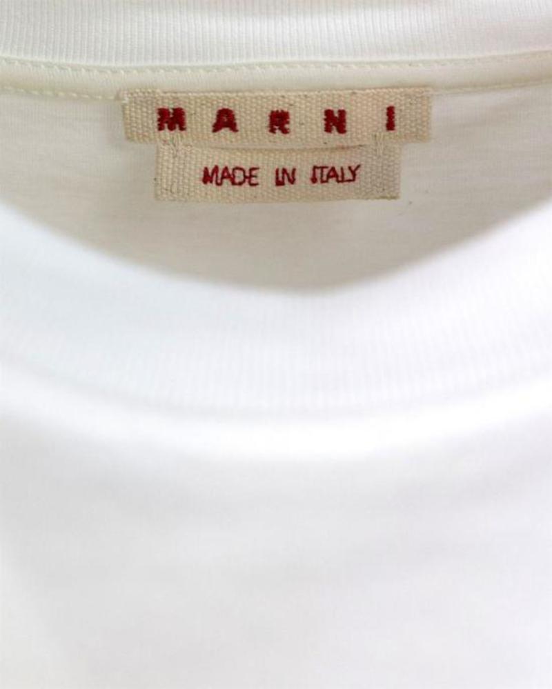 ★MARNI★ Logo Cotton Short Sleeve T-Shirt Lily White THJE02 Marni T-Shirt 'Lily White'