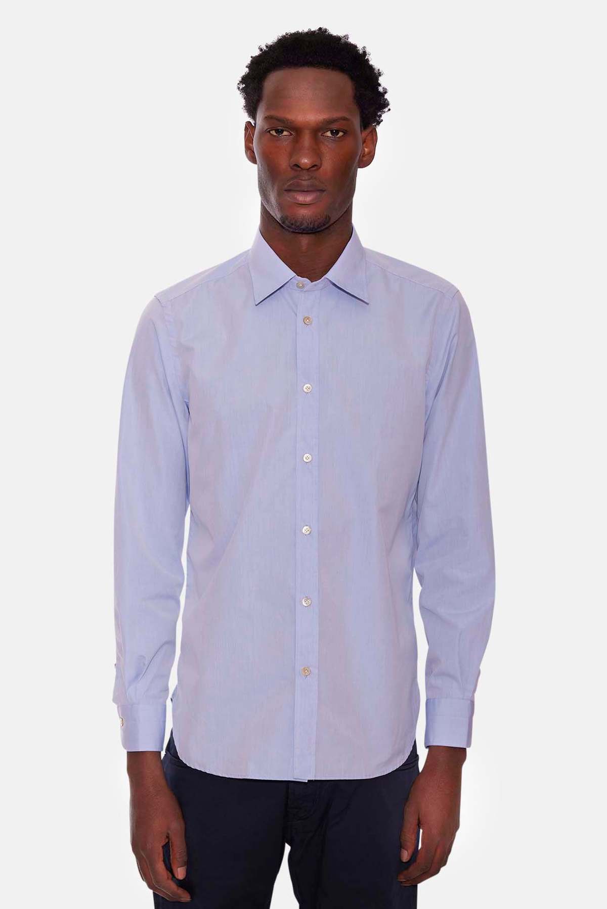 Boglioli Fine Cotton Shirt - Light Blue - Image 1 of 5
