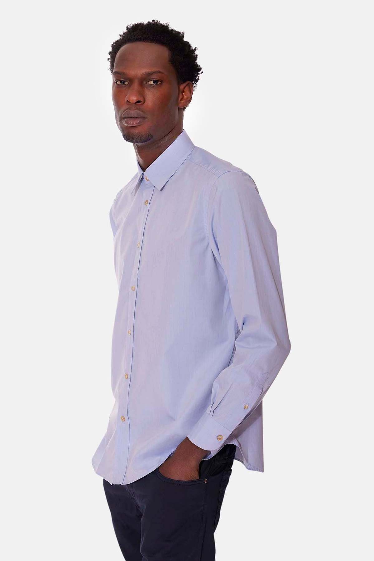 Boglioli Fine Cotton Shirt - Light Blue - Image 2 of 5