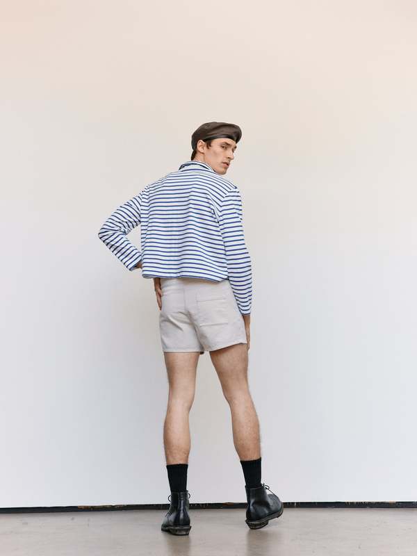 Our Legacy Genova Stripe Rough Cotton Shrunken Fullzip Polo
