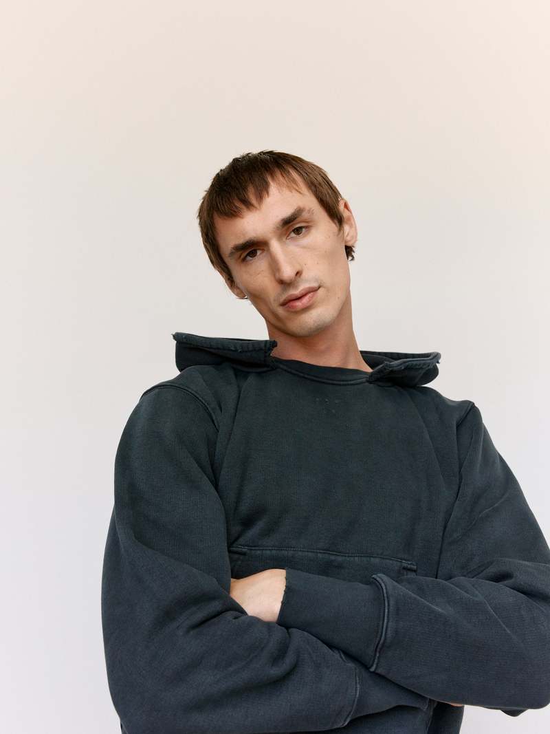 【OUR LEGACY】RELIC☆ピグメントブラック フリースフーディ Our Legacy - Relic Hood Pigment Black Hefty Fleece
