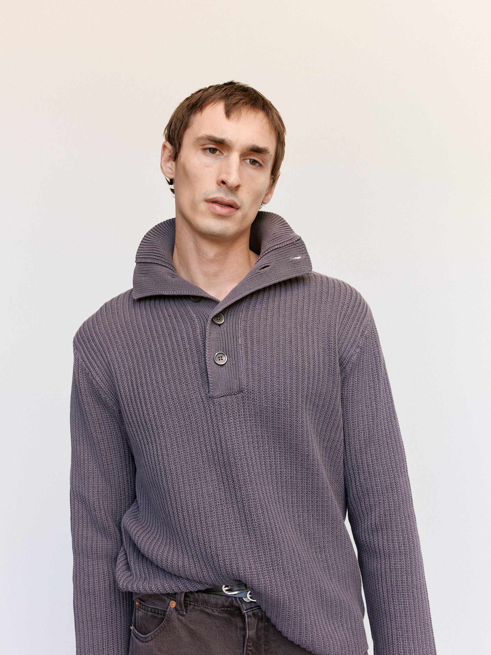 our legacy ニットポロ　navigatorpolo 46 Our Legacy Wet Bark Dry Cotton Navigator Polo | Garmentory