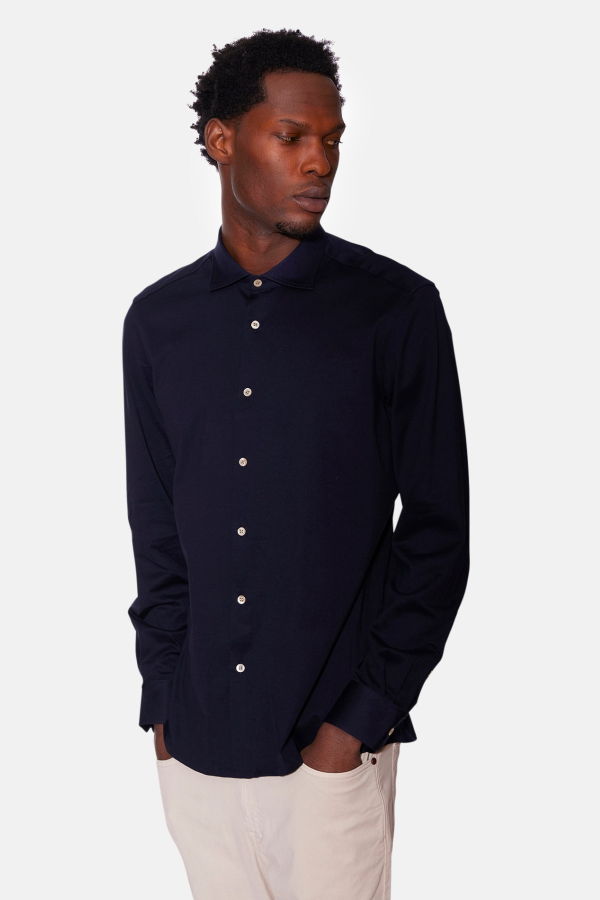 Boglioli Super Soft Cotton Shirt - Navy