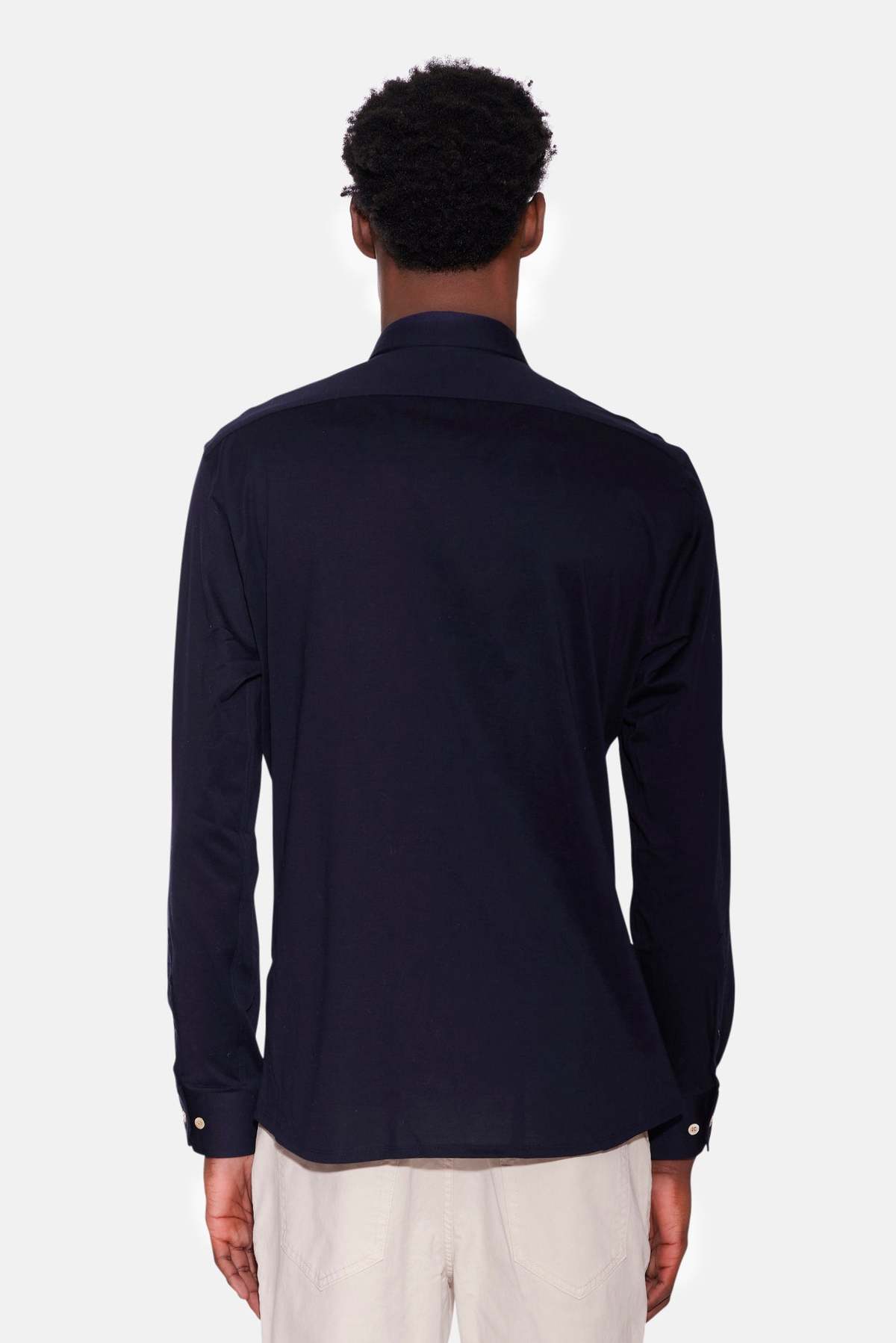 Boglioli Super Soft Cotton Shirt - Navy - Image 3 of 5