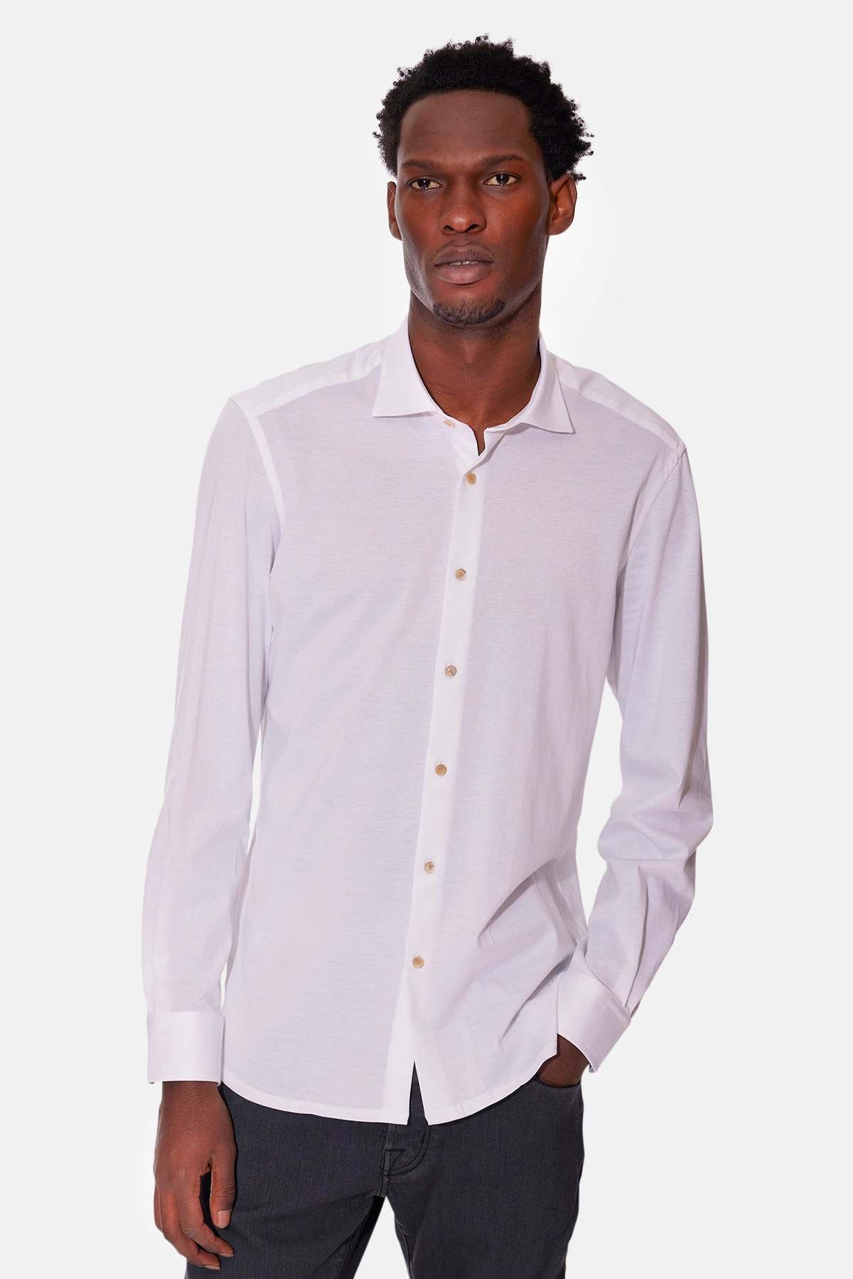 Boglioli Super Soft Cotton Shirt - White - Image 1 of 5