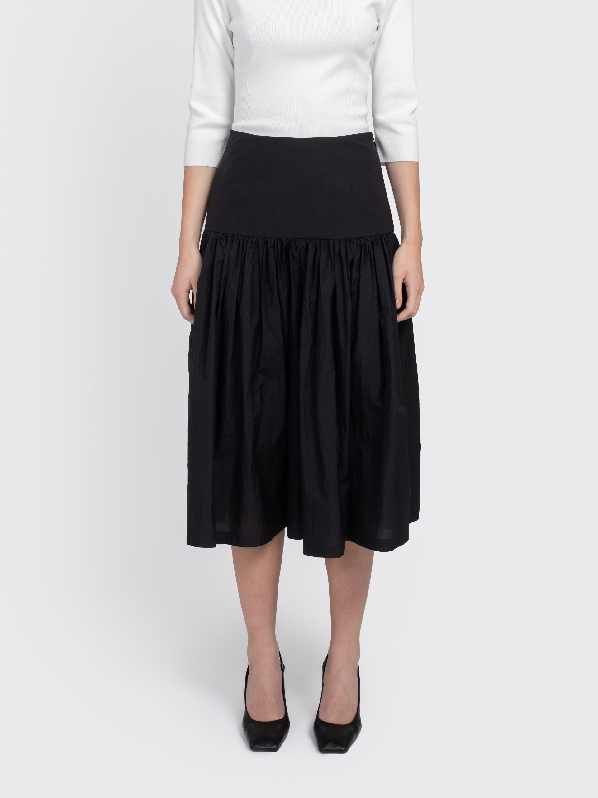 AMOMENTO Shirring Culotte Pants - Black | Garmentory
