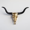 Near and Deer Decorative Carved Texas Longhorn Wall Art - Thumbnail 1