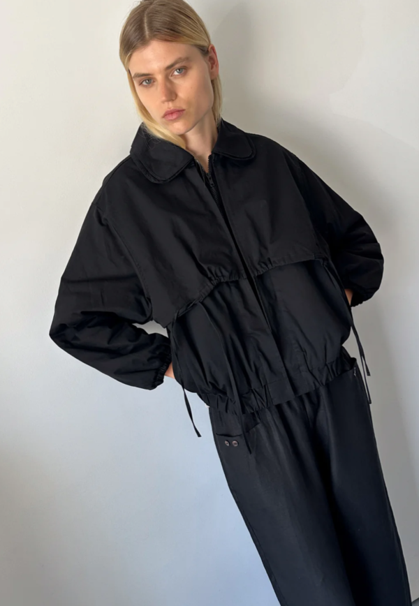 deres double layered shirt jacket ブラック DEIJI-STUDIOS-DOUBLE-LAYERED-