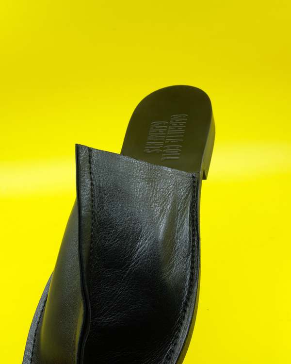 Gabriela Coll Garments NO.7 Open Toe Babouche - Black | Garmentory
