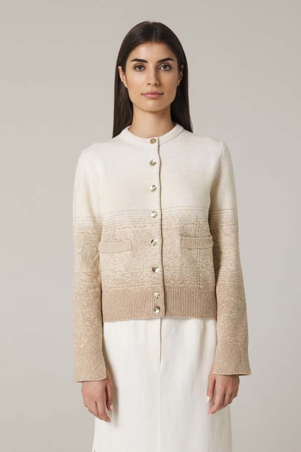 Santicler Una Ombr Cardigan - Sand Combo