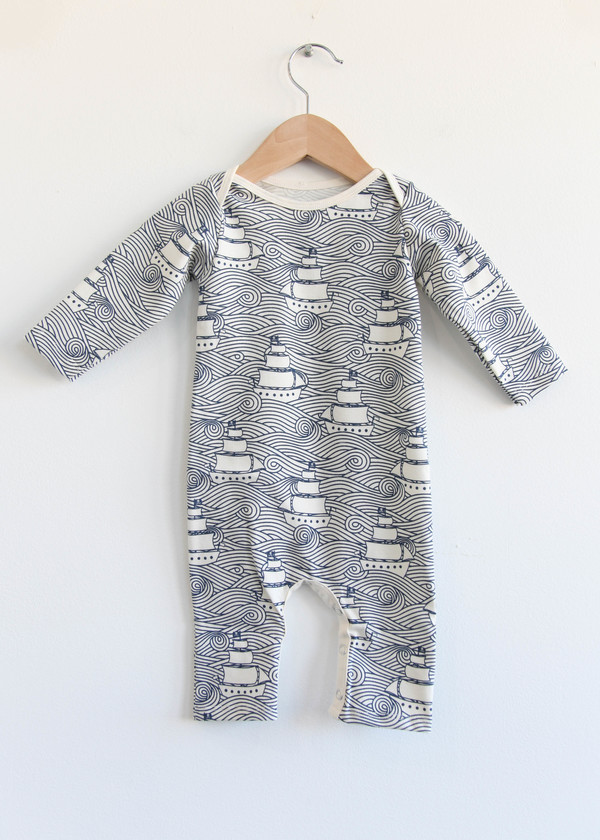 Winter Water Factory Long-Sleeve Romper - High Seas Navy