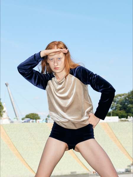 SIMONE WILD 〈VELVET HOODY〉　visitfor Simone Wild Velvet Hoody - Light Pink | Garmentory