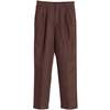 Kounselor High-Waist Pleated Trousers - Brown - Thumbnail 1