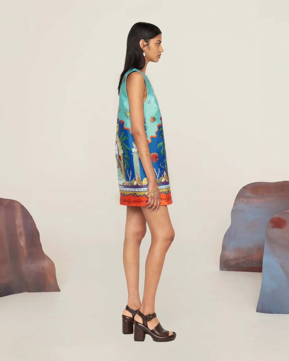 knee length dresses for ladies SURREALIST SUMMER V MINI DRESS main image 0