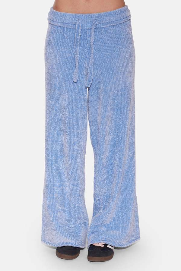 The Tile Club Miley Chenille Wide Leg Pant - Ocean Breeze