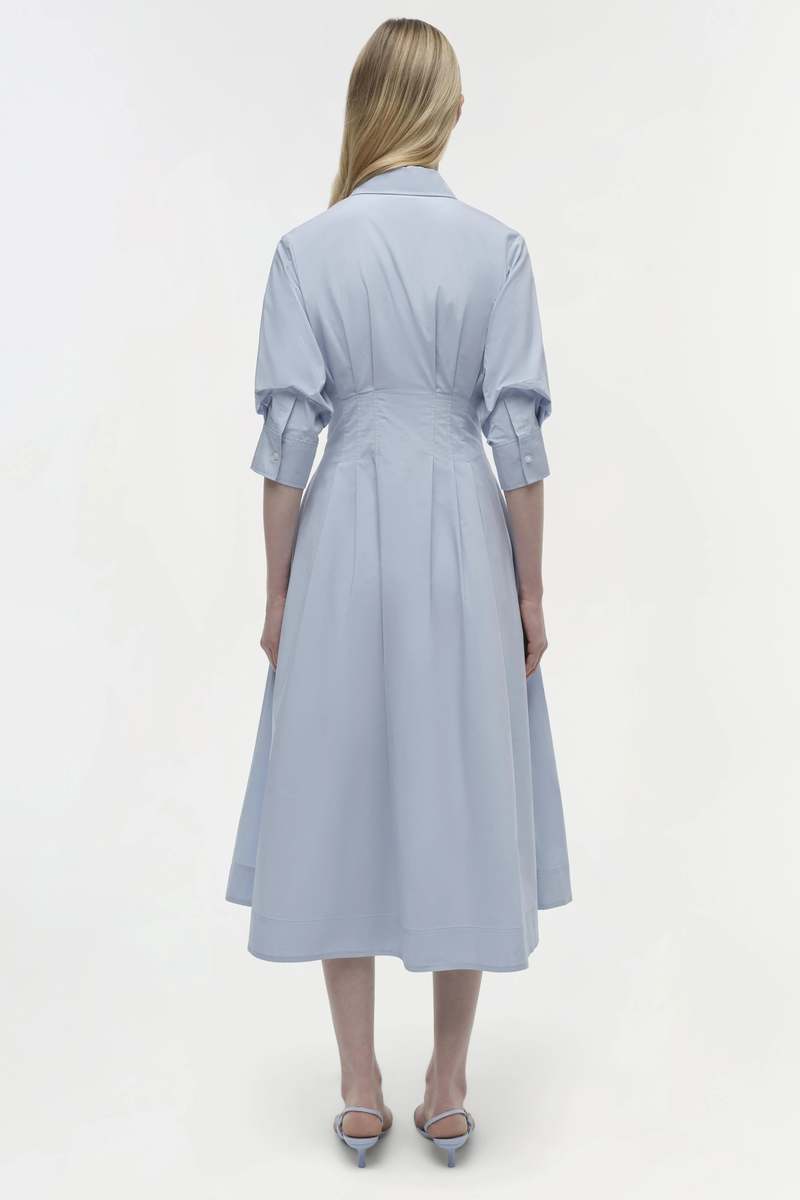 jazz cotton midi dress Jazz Cotton Pintuck Midi Dress  SIMKHAI
