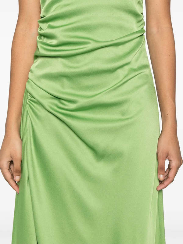 Simkhai Marabella Satin Midi Dress - Deep Peridot | Garmentory