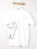 Cats with a Heart Amiga Embroidery T-Shirt - White - Thumbnail 2