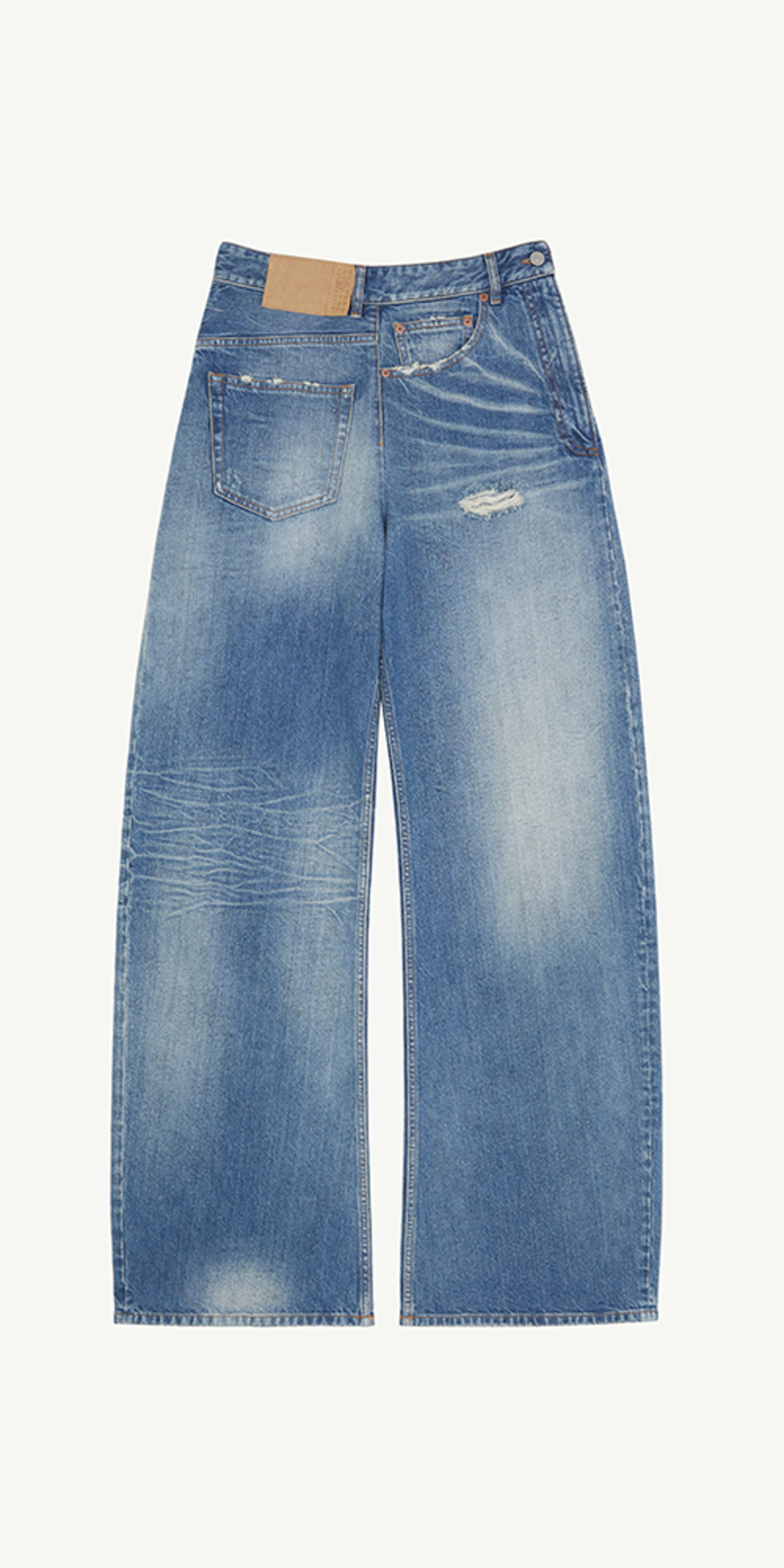 MM6 Maison Margiela Twist Wide Leg Jeans - Blue