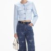 Self-Portrait Bow Print Jeans - Blue - Thumbnail 6