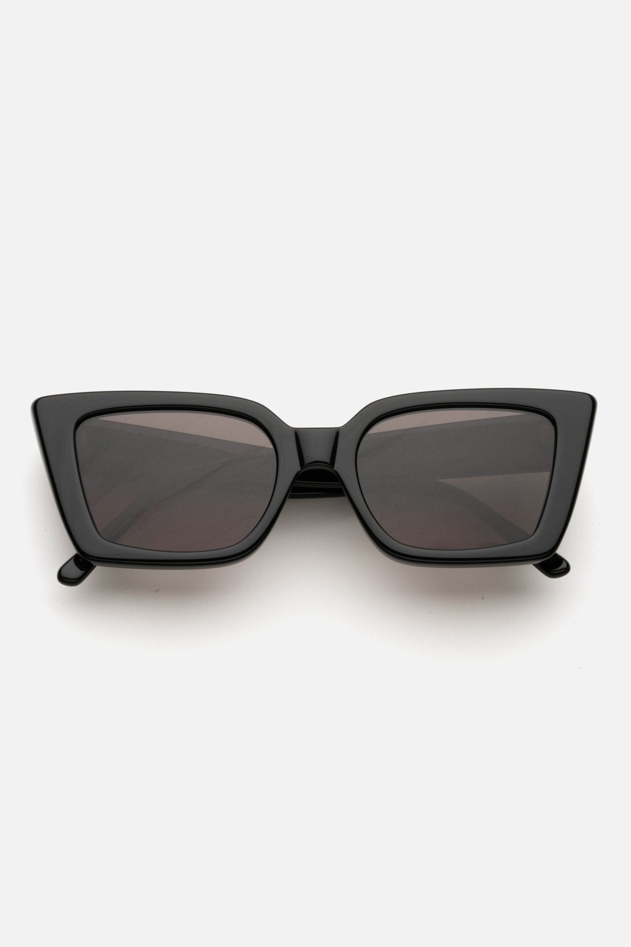 Lu Goldie Black Rectangular Sunglasses with Dark Lenses and Branded Pouch LU—GOLDIE Cali Sunglasses in Black – Lu Goldie main image 2