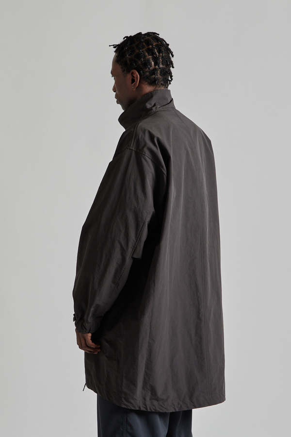 Still By Hand Stand Collar Coat - Ink Black | Garmentory