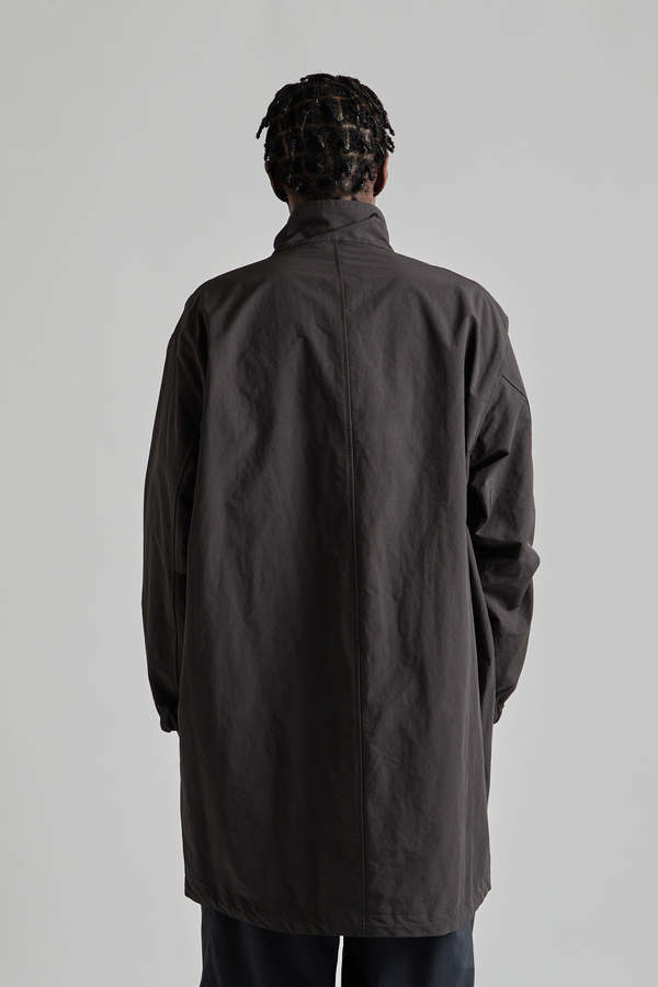 Still By Hand Stand Collar Coat - Ink Black | Garmentory