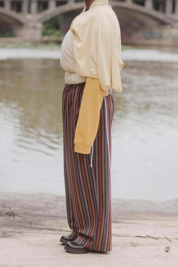 Baserange Ole Pants - Maroon Multi Stripe | Garmentory