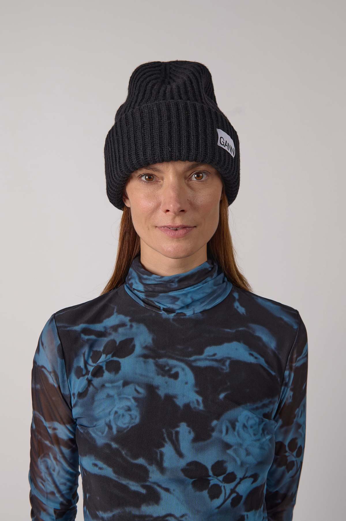Ganni Structured Rib Beanie - Black | Garmentory