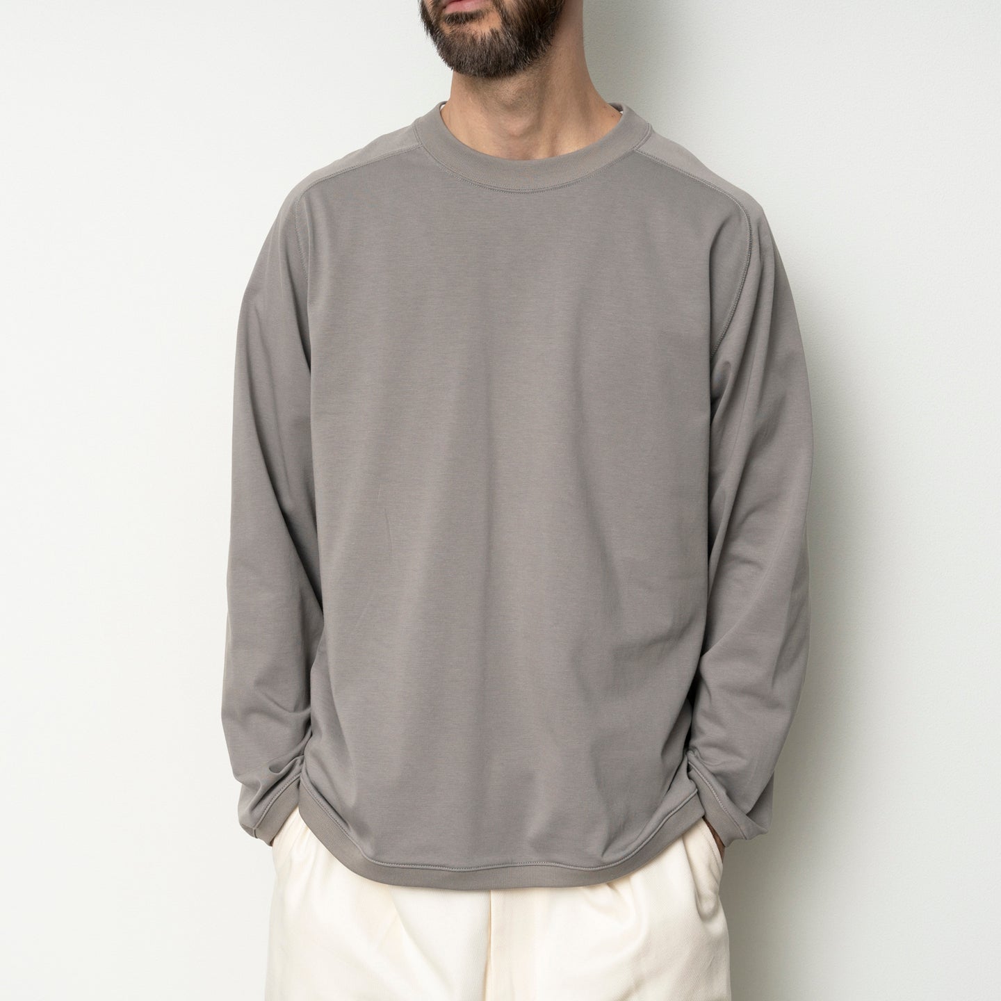 Still By Hand High Twist Long Sleeve - Greige | Garmentory