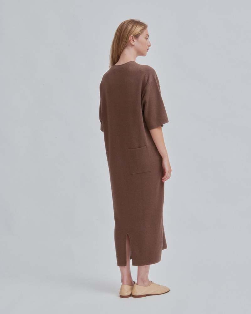 SAYAKA DAVIS NEW YORK U-Neck Knit Dress - Wood | Garmentory