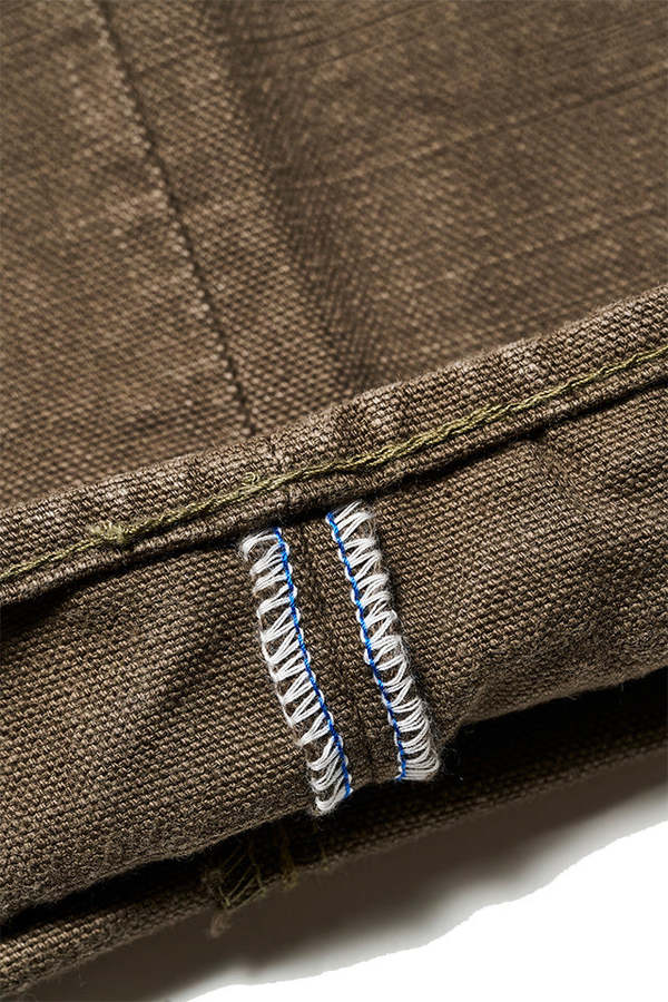 Pure Blue Japan Woven Heavy Duck Cloth Relaxed Tapered Wash - Olive Pure Blue Japan Woven Heavy Duck Cloth Relaxed Tapered Wash - Olive