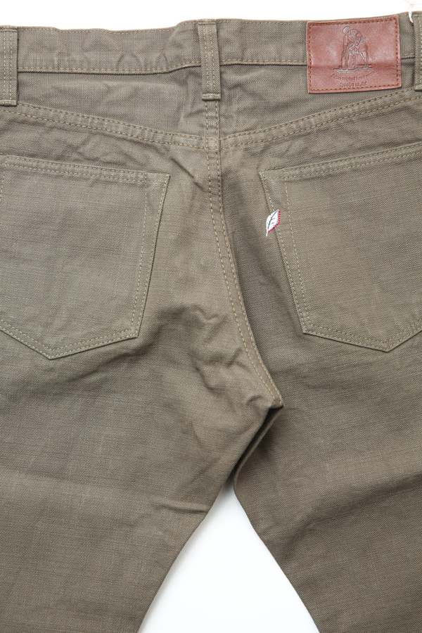 Pure Blue Japan Woven Heavy Duck Cloth Relaxed Tapered Wash - Olive Pure Blue Japan Woven Heavy Duck Cloth Relaxed Tapered Wash - Olive