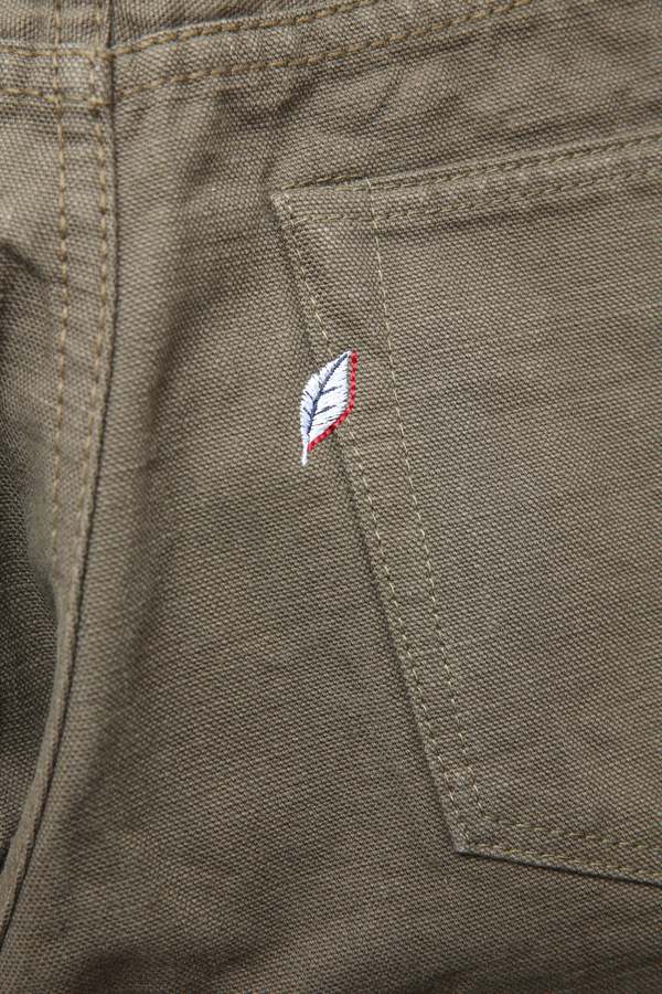 Pure Blue Japan Woven Heavy Duck Cloth Relaxed Tapered Wash - Olive Pure Blue Japan Woven Heavy Duck Cloth Relaxed Tapered Wash - Olive